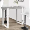 Table haute de bar effet béton et blanc 113 cm*IDMarket