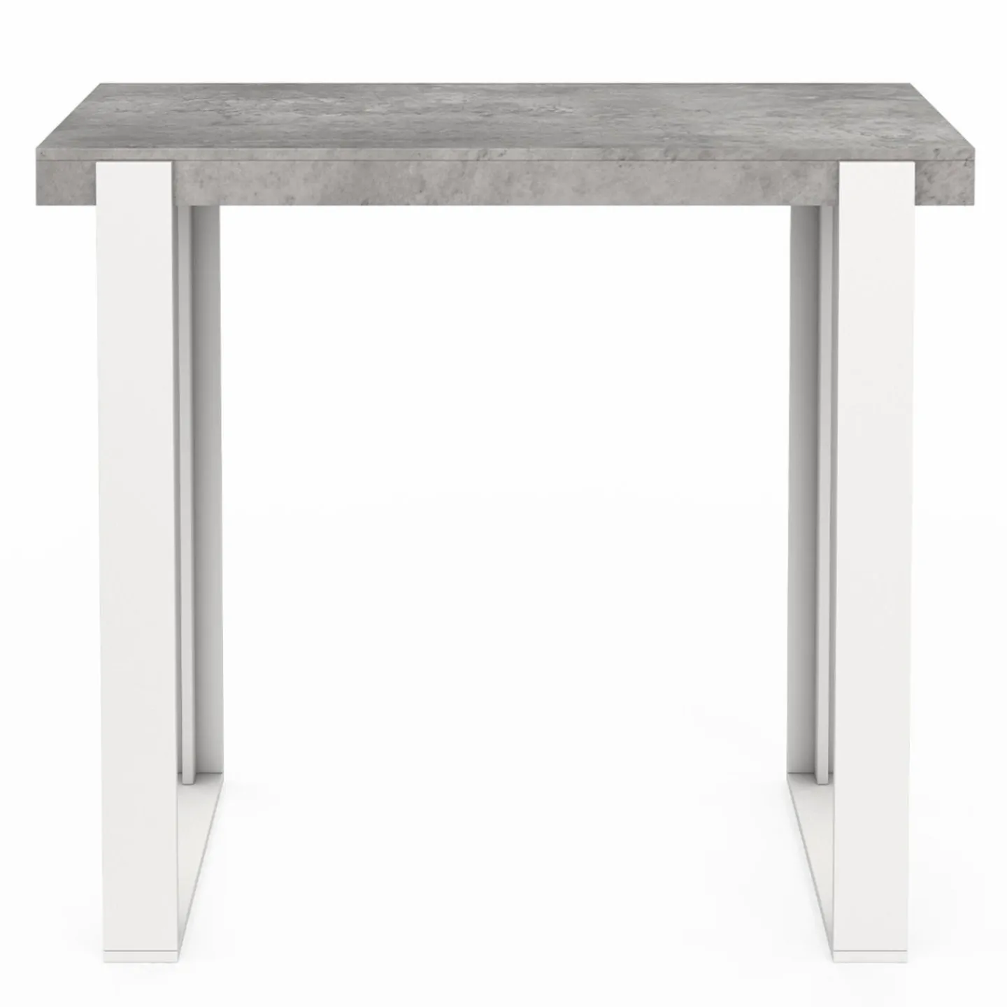 Table haute de bar effet béton et blanc 113 cm*IDMarket