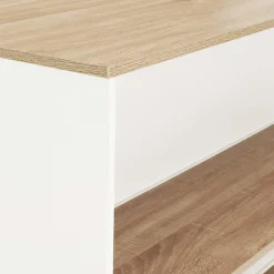 Table haute îlot de cuisine blanche et bois*IDMarket Clearance