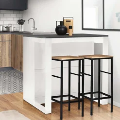 Table haute îlot de cuisine blanche et grise*IDMarket Sale