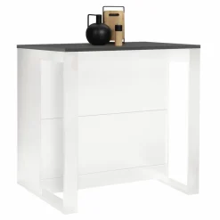 Table haute îlot de cuisine blanche et grise*IDMarket Sale