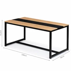 Table industrielle bois et métal 8 personnes 180 cm*IDMarket Hot