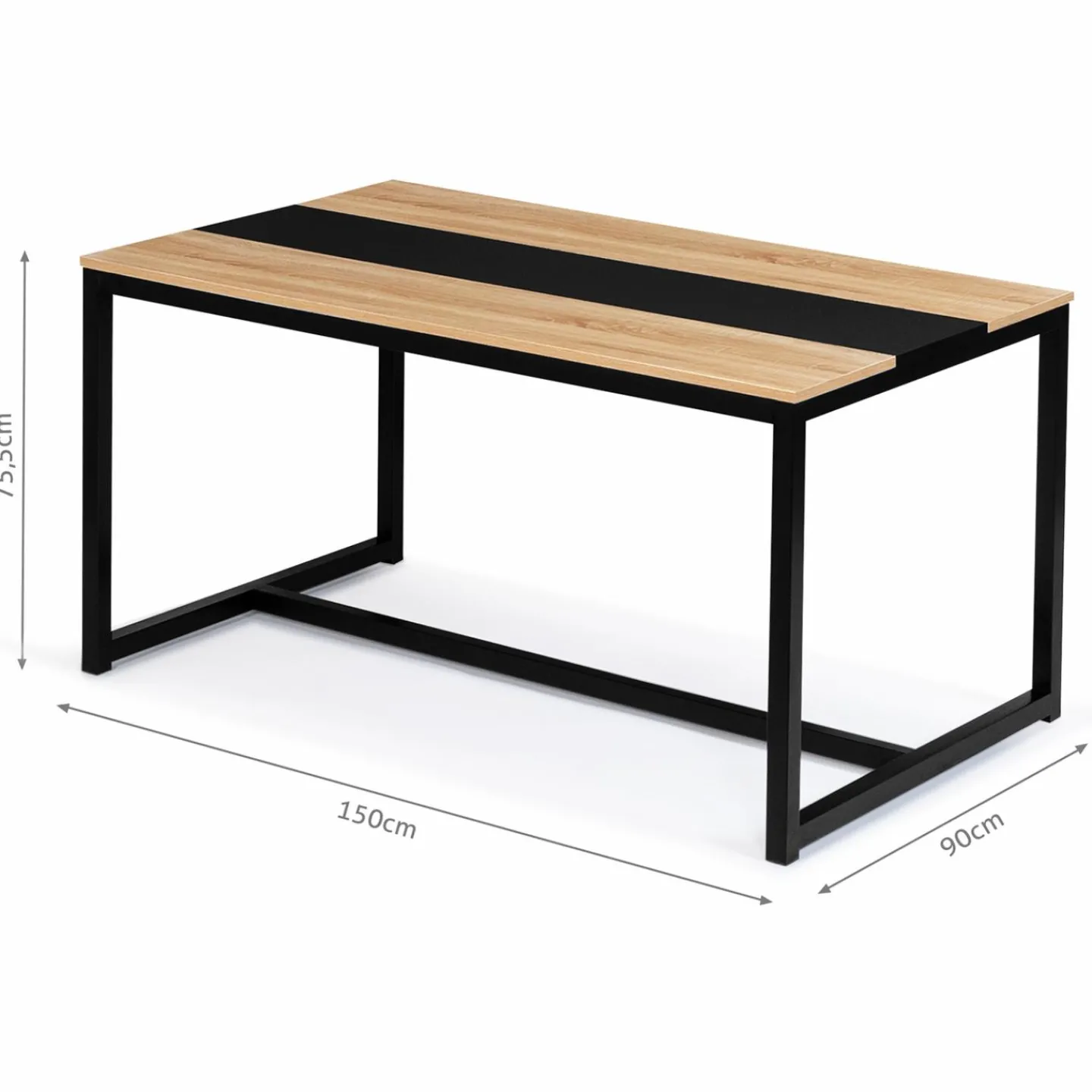 Table industrielle bois et métal 8 personnes 150 cm*IDMarket Discount