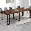 Table industrielle extensible 14 personnes 300 cm bois foncé*IDMarket Clearance