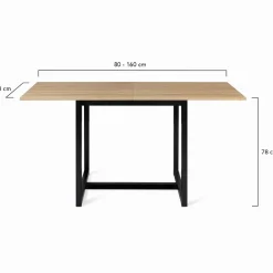 Table industrielle extensible 6-8 personnes 160 cm*IDMarket Hot