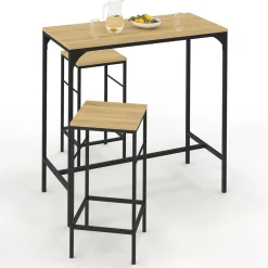 Table mange-debout style industriel avec 2 tabourets*IDMarket New