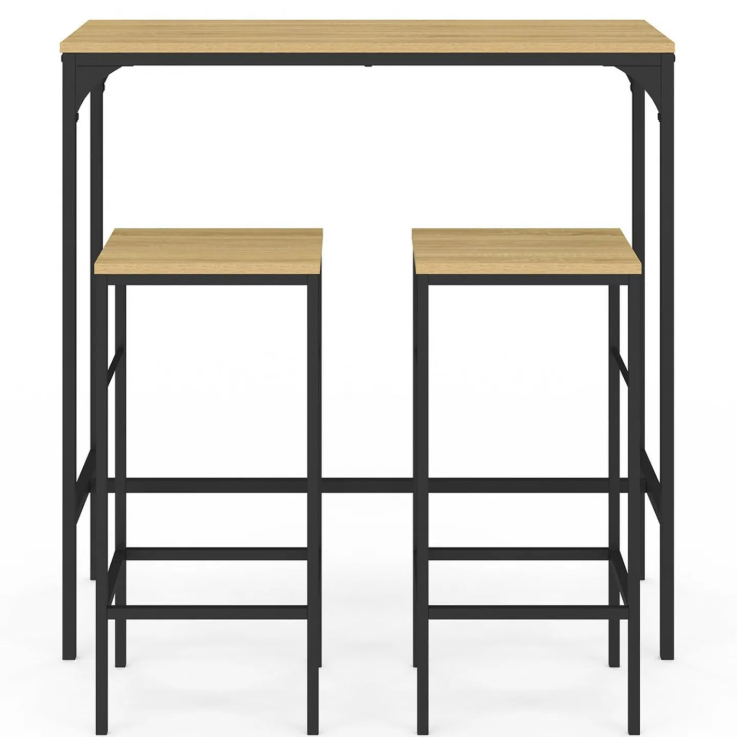 Table mange-debout style industriel avec 2 tabourets*IDMarket New