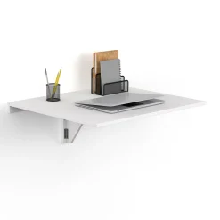Table murale rabattable bois blanc 2 personnes L.70cm*IDMarket New