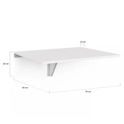 Table murale rabattable bois blanc 2 personnes L.70cm*IDMarket New