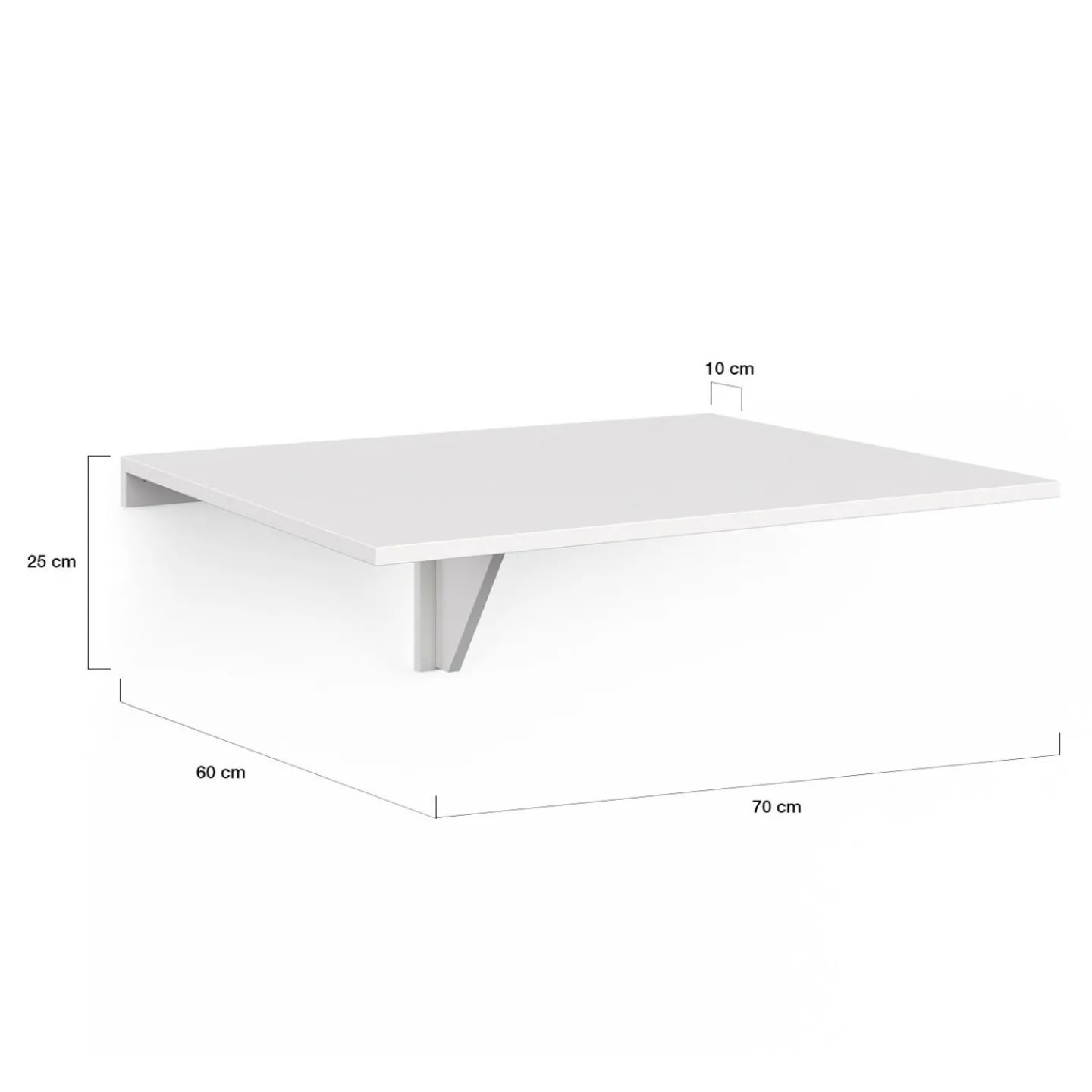 Table murale rabattable bois blanc 2 personnes L.70cm*IDMarket New