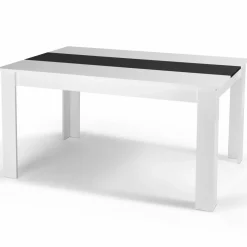 Table noire et blanche 6 personnes*IDMarket Online