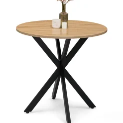 Table pied araignée ronde bois et métal noir 80 cm*IDMarket Hot