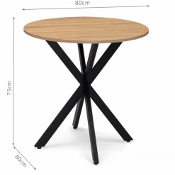 Table pied araignée ronde bois et métal noir 80 cm*IDMarket Hot