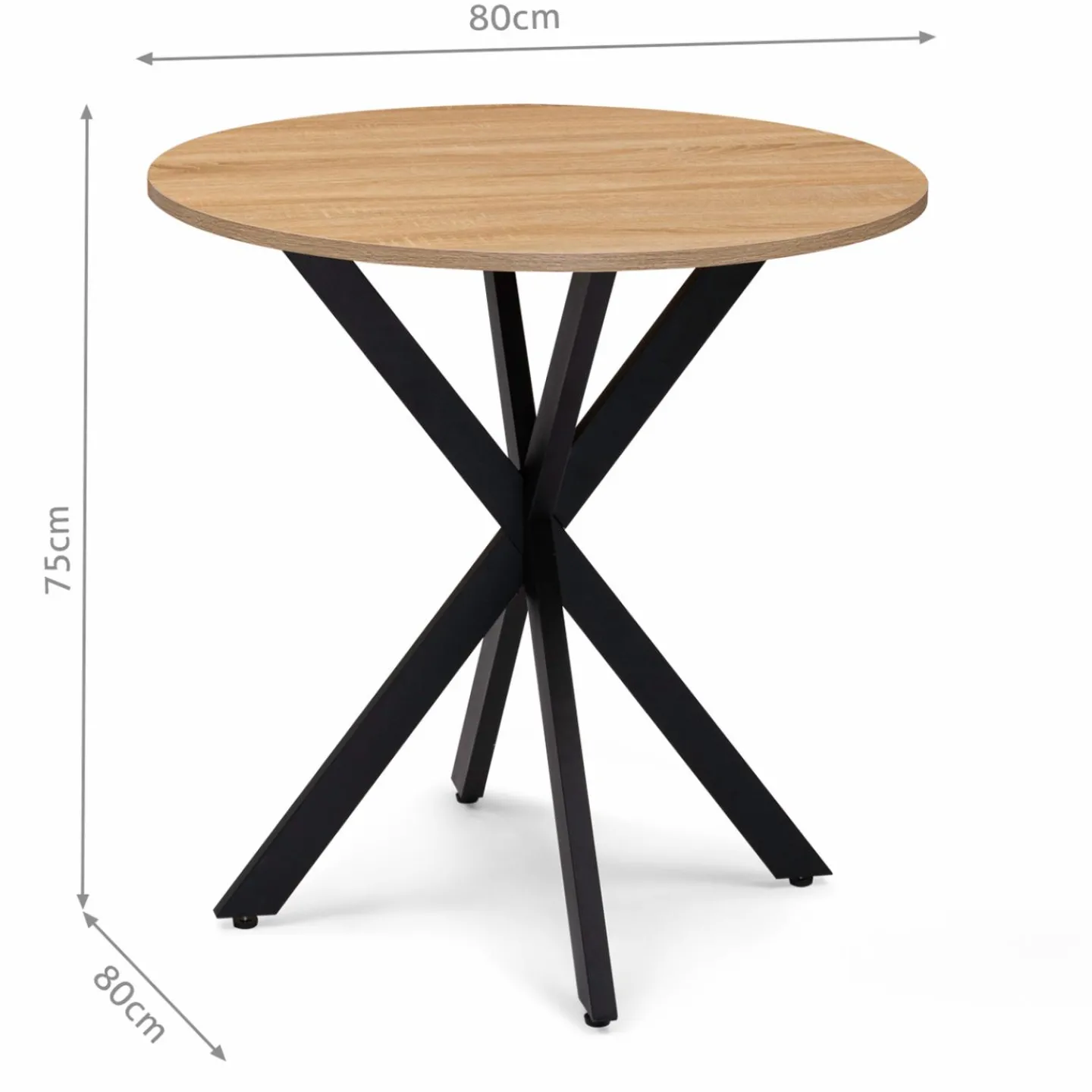 Table pied araignée ronde bois et métal noir 80 cm*IDMarket Hot