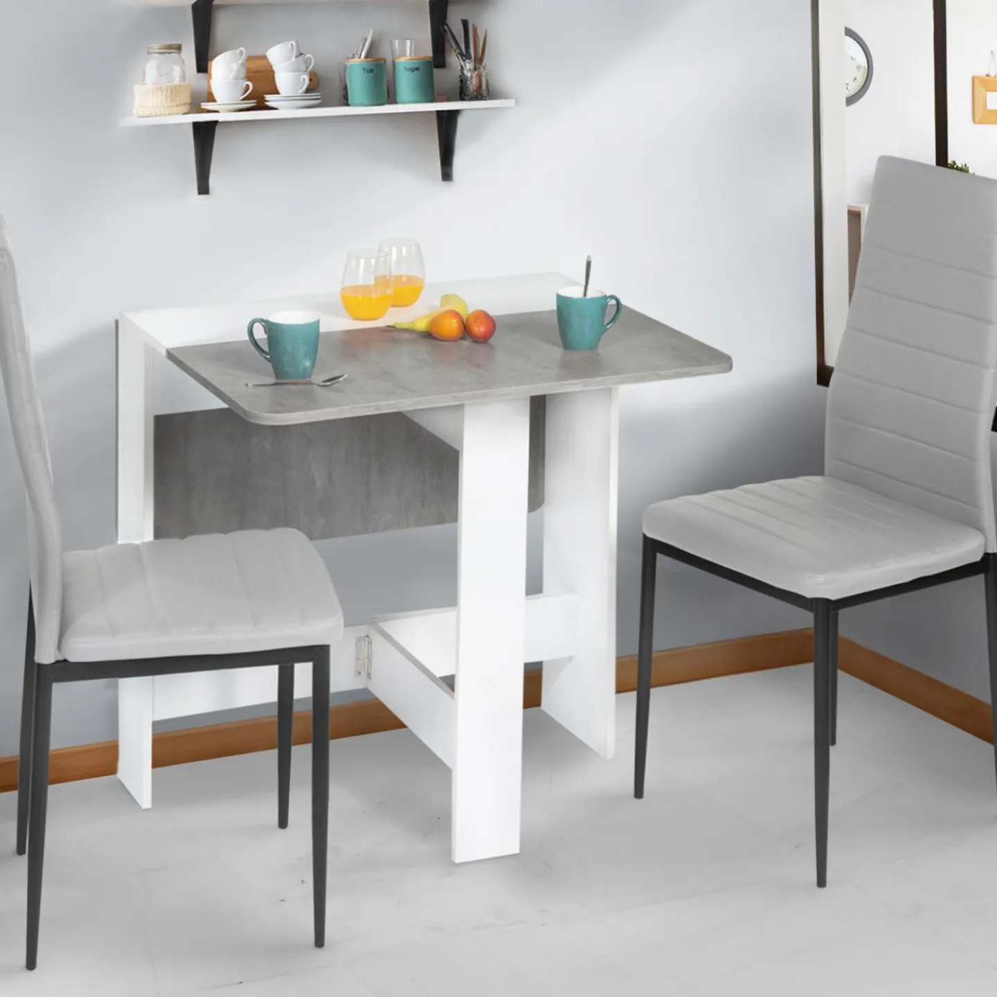 Table pliante design blanche et grise*IDMarket Sale