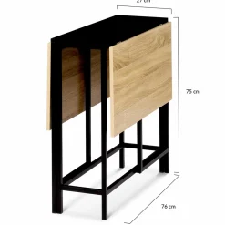 Table pliante industrielle bois et métal noir 2-4 personnes*IDMarket