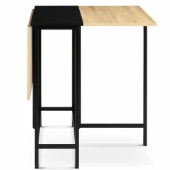 Table pliante industrielle bois et métal noir 2-4 personnes*IDMarket