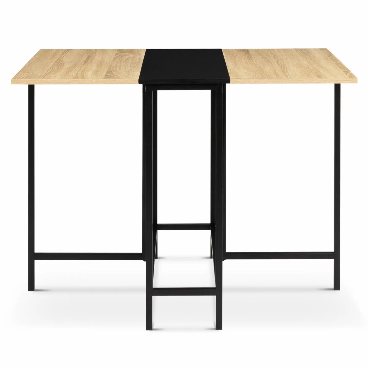 Table pliante industrielle bois et métal noir 2-4 personnes*IDMarket