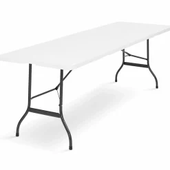Table pliante portable blanche 1m80 et 2 bancs pliables*IDMarket Best