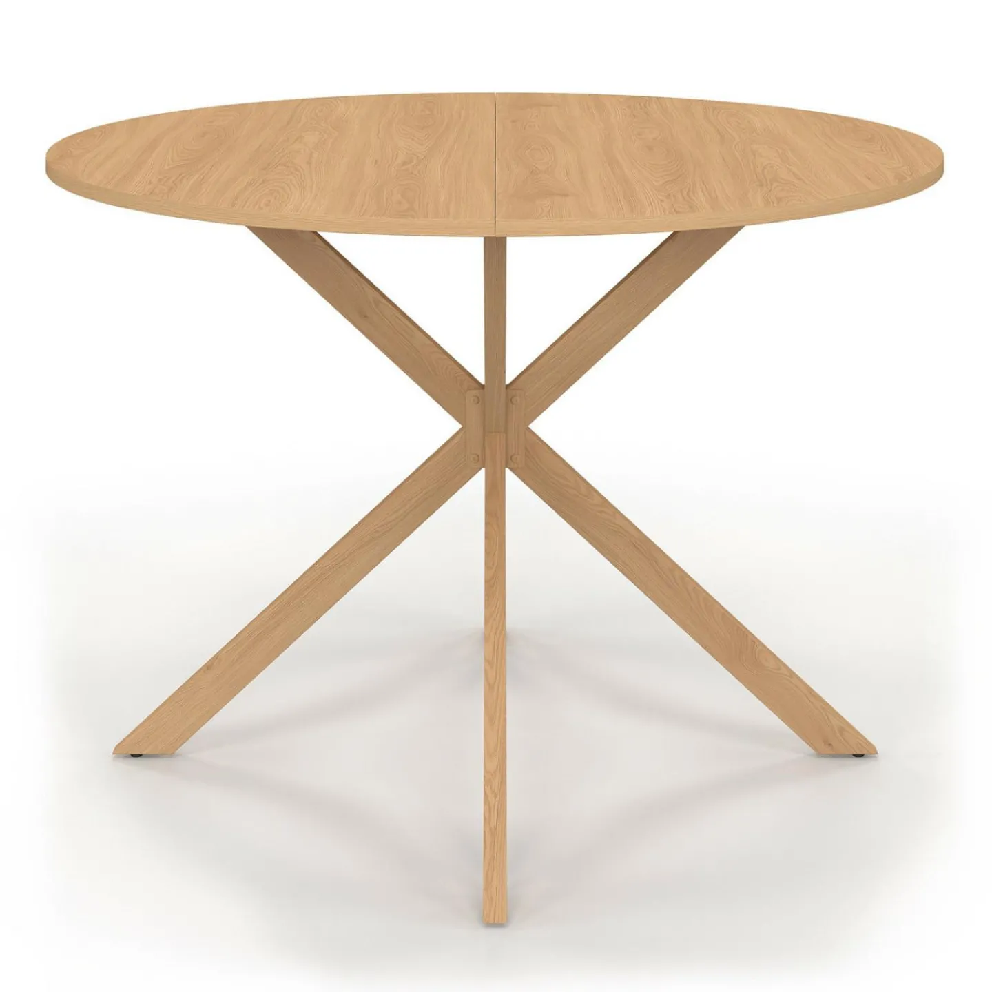 Table ronde 6 personnes bois effet hêtre 6 personnes 110 cm pied araignée*IDMarket