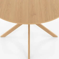 Table ronde 6 personnes bois effet hêtre 6 personnes 110 cm pied araignée*IDMarket