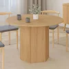 Table ronde 6 personnes bois effet hêtre 110 cm pied hexagonal*IDMarket Best