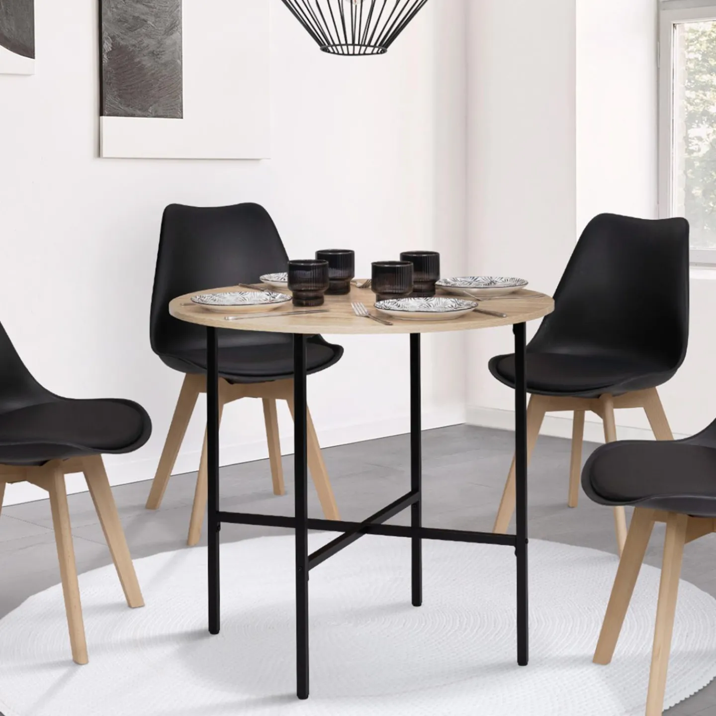 Table ronde industrielle 4 personnes 80 cm*IDMarket Clearance
