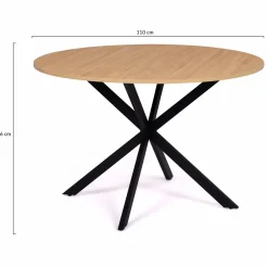 Table ronde noir et bois 4-6 personnes 110cm pied araignée*IDMarket Best
