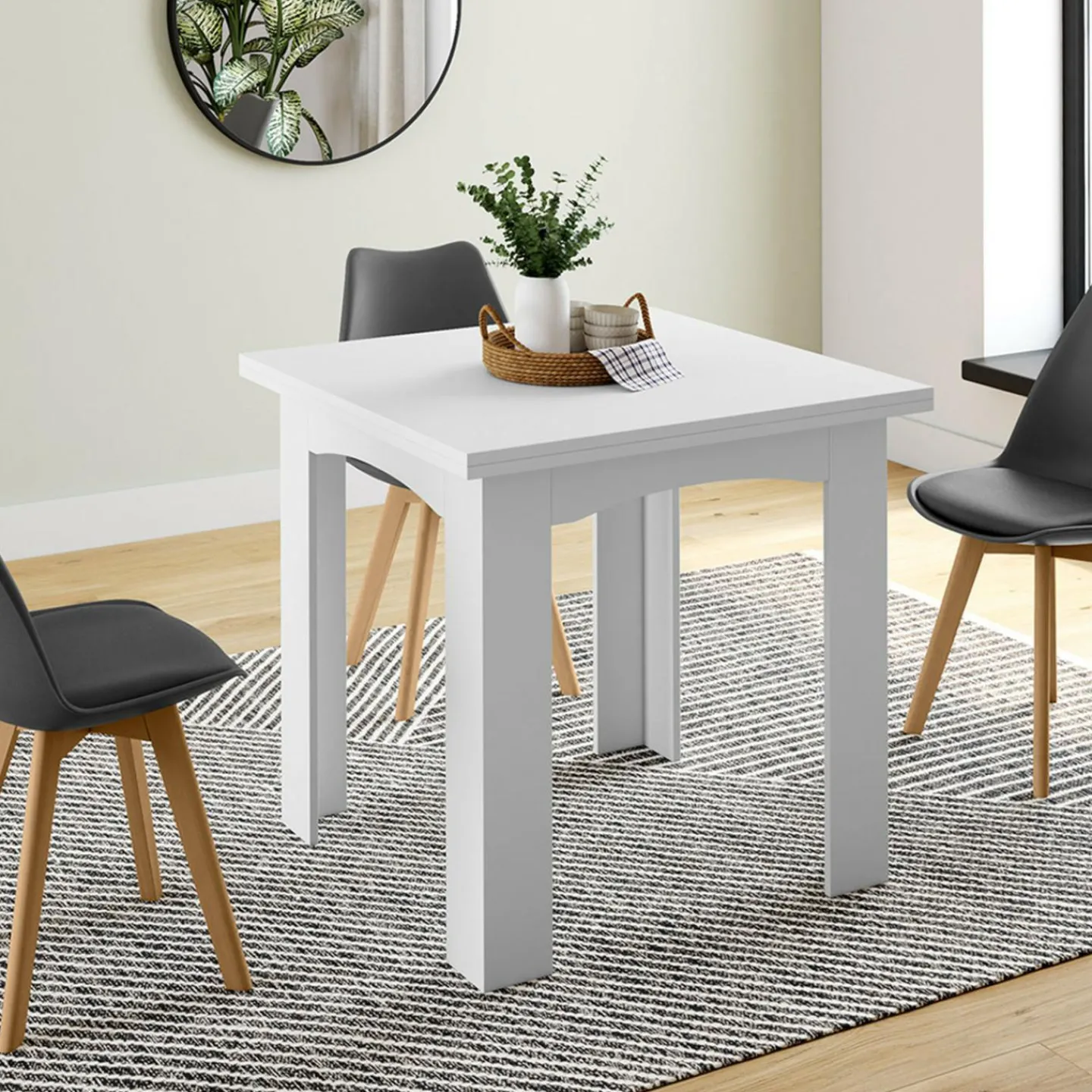 Table salle à manger extensible blanche*IDMarket Discount