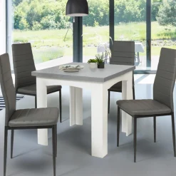 Table salle à manger extensible façon béton ciré*IDMarket Best
