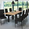 Table salle à manger extensible noire plateau façon hêtre*IDMarket Best