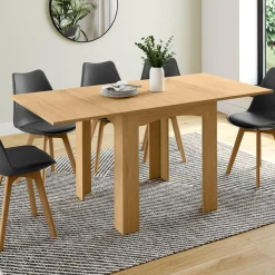 Table salle à manger extensible imitation hêtre*IDMarket Online