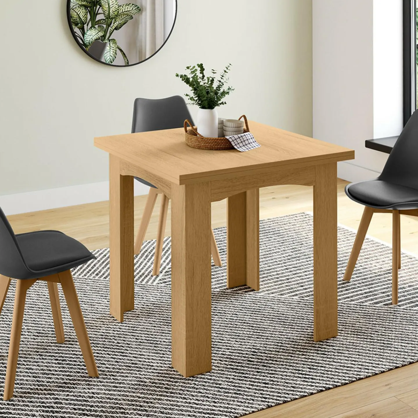 Table salle à manger extensible imitation hêtre*IDMarket Online