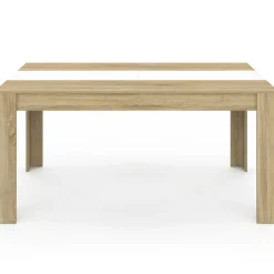 Table salle à manger moderne 160 cm imitation hêtre et blanc*IDMarket Best