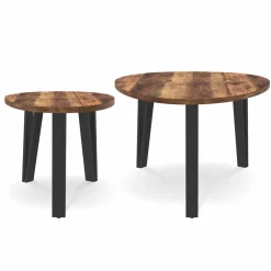 Tables basses gigognes bois et pied noir*IDMarket