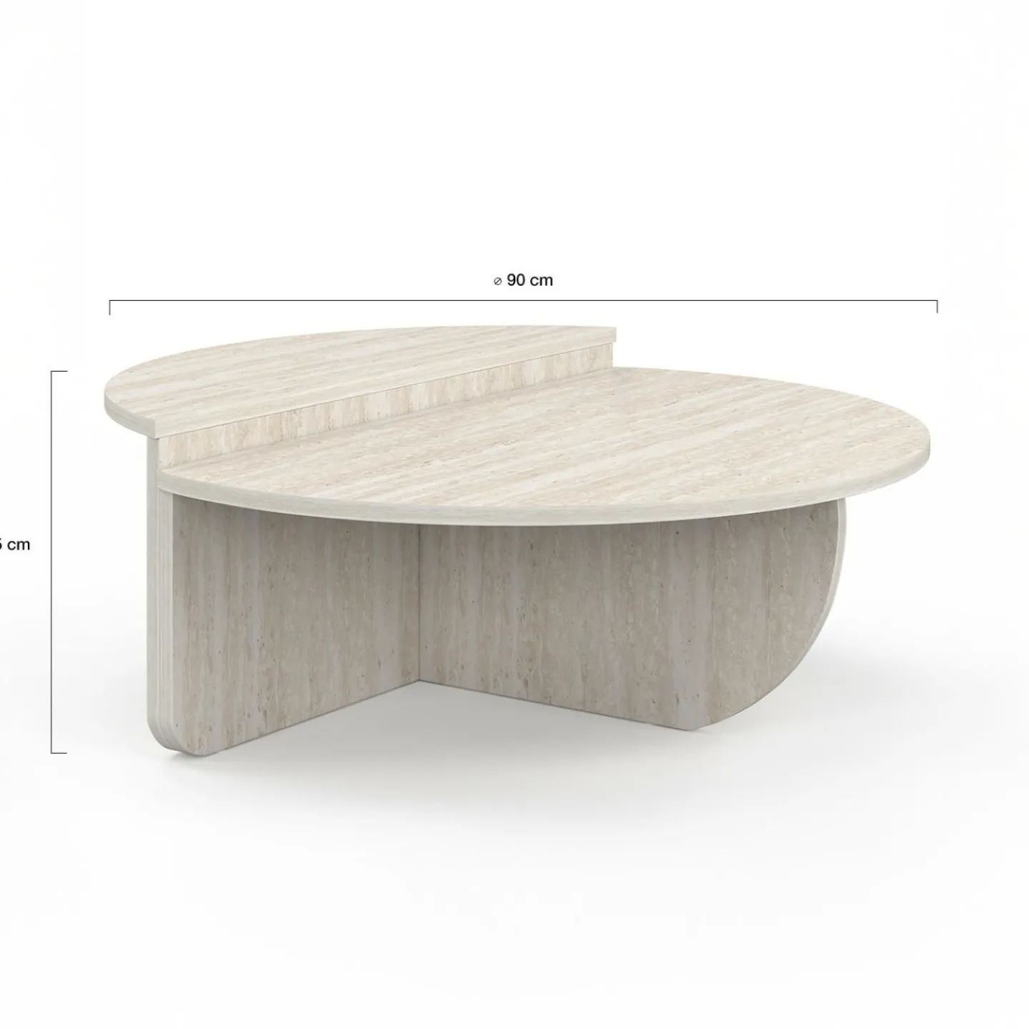 Tables basses rondes effet travertin*IDMarket Sale