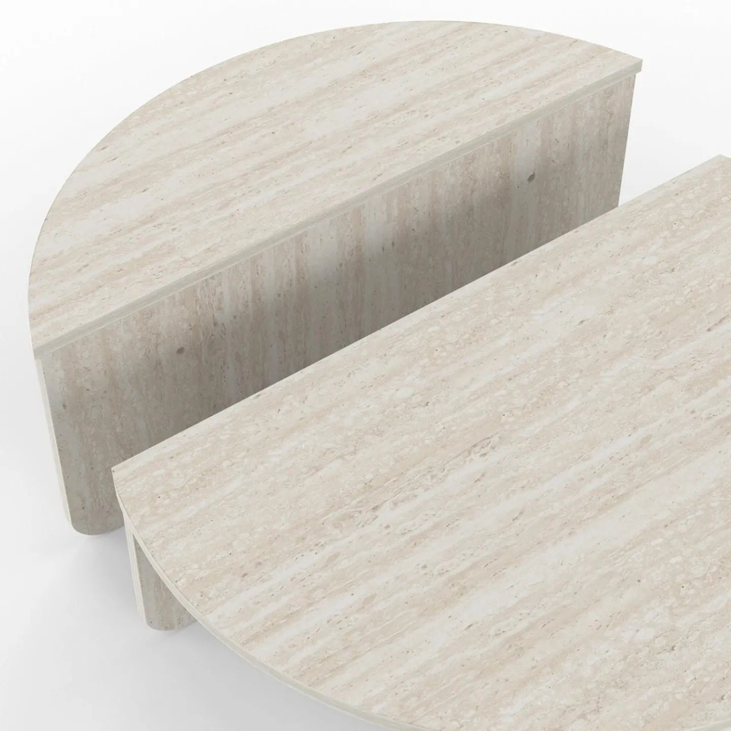 Tables basses rondes effet travertin*IDMarket Sale