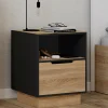 Tables de chevet 1 tiroir hêtre noir*IDMarket Outlet
