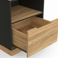 Tables de chevet 1 tiroir hêtre noir*IDMarket Outlet
