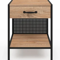 Tables de chevet acier perforé avec 1 tiroir design industriel*IDMarket Best