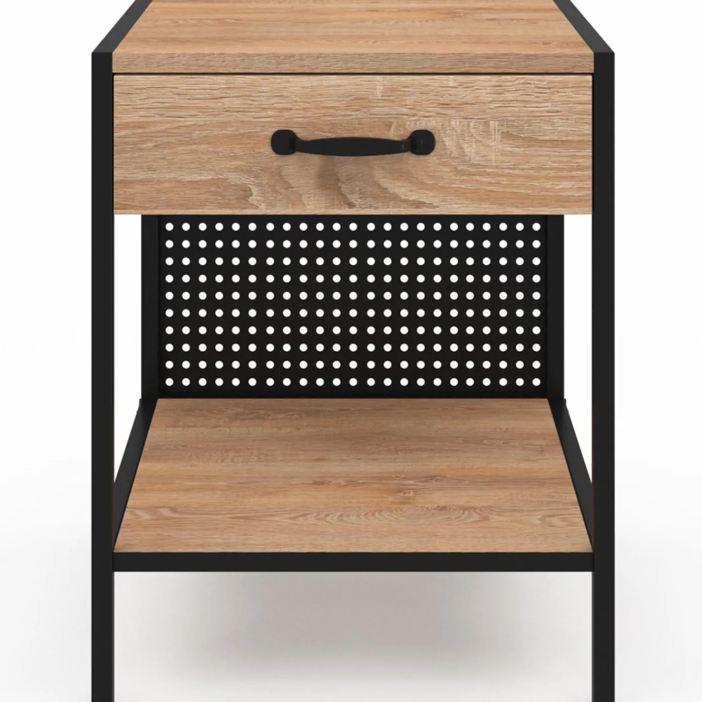 Tables de chevet acier perforé avec 1 tiroir design industriel*IDMarket Best