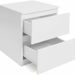 Tables de chevet bois blanc avec tiroirs*IDMarket