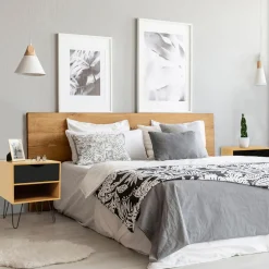 Tables de chevet bois et métal pieds épingle*IDMarket Sale