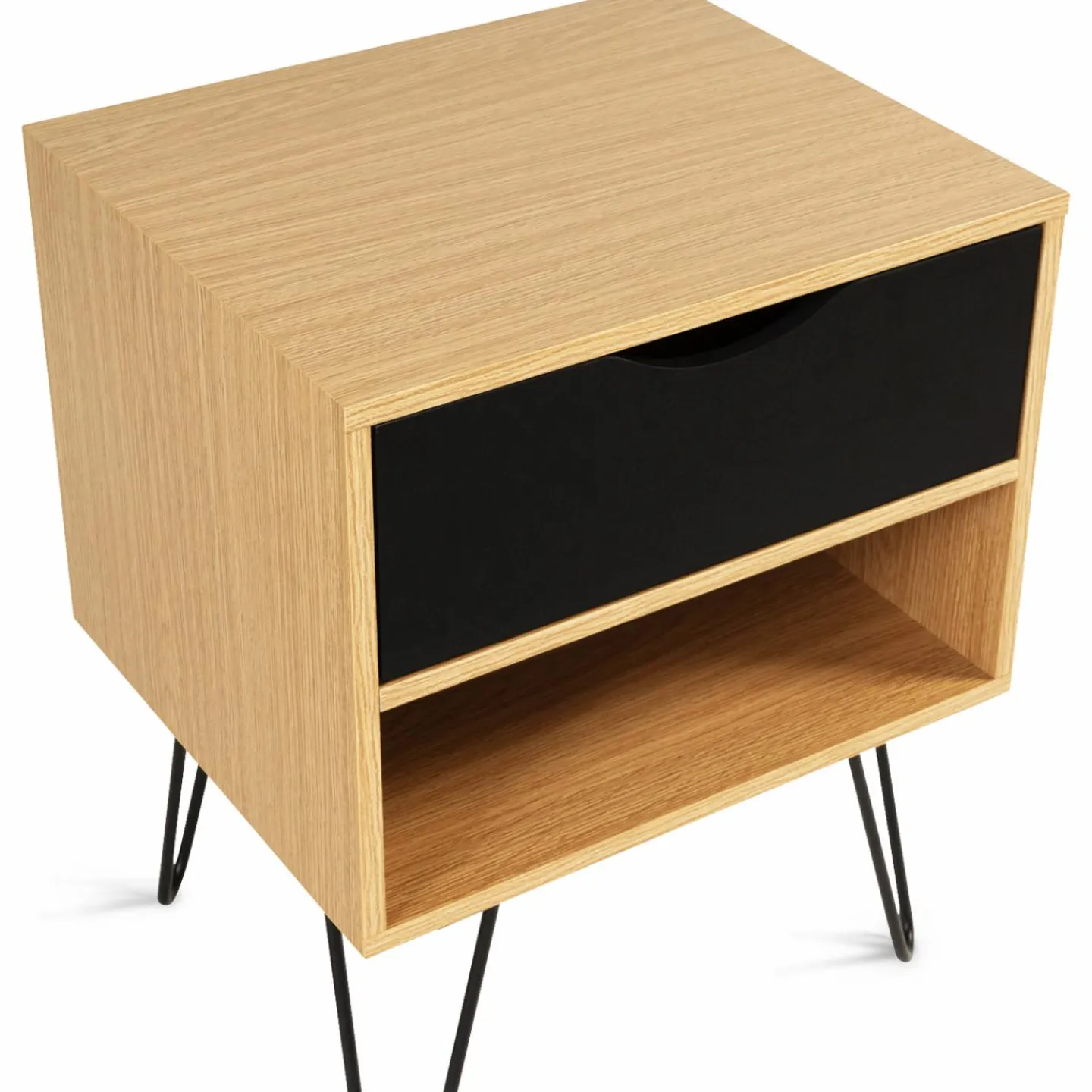 Tables de chevet bois et métal pieds épingle*IDMarket Sale