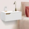 Tables de chevet murales suspendues blanches : lot de 2*IDMarket New