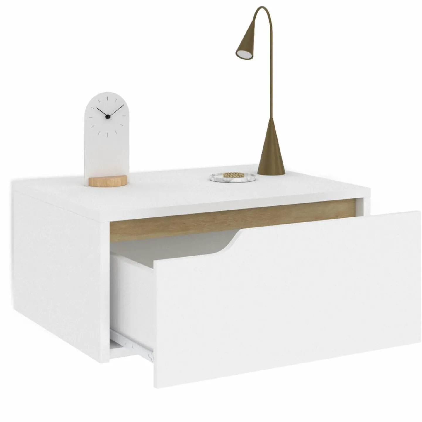 Tables de chevet murales suspendues blanches : lot de 2*IDMarket New