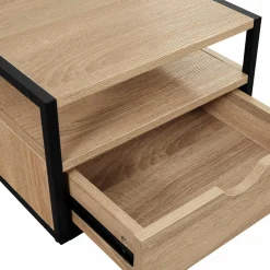 Tables de chevet murales bois et métal style industriel*IDMarket