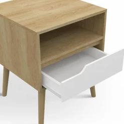 Tables de chevet scandinaves bois blanc et effet hêtre*IDMarket Sale