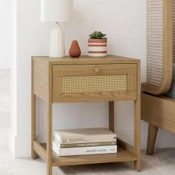 Tables de chevet vintage imitation cannage*IDMarket Sale