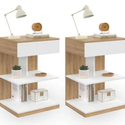 Tables de nuit avec un tiroir et deux étagères*IDMarket
